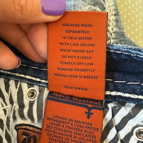 Women's 24 Rock Revival Montara Bootcut/Cut Off Jeans Shorts - Picture 8 of 8